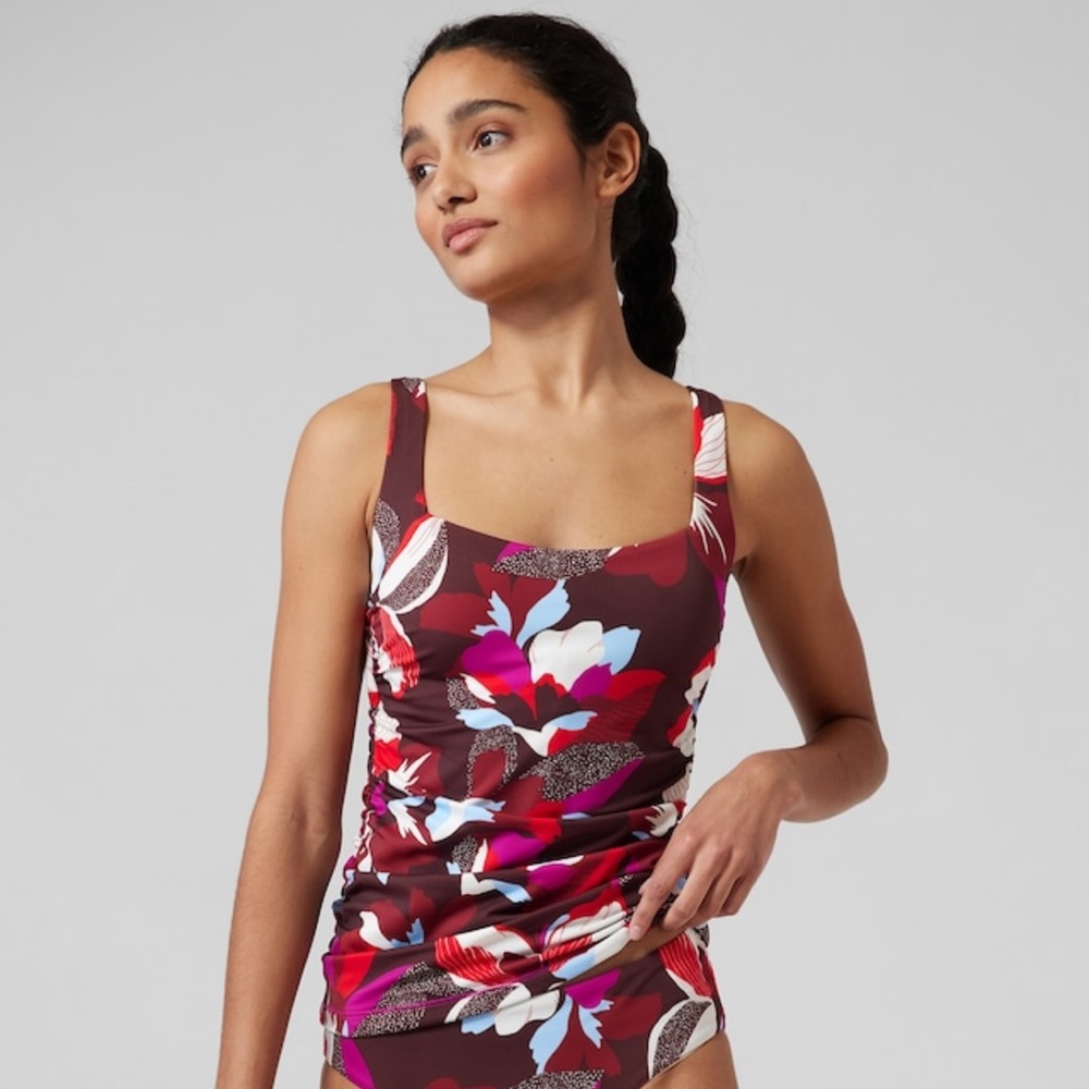 Athleta Square Neck Bra Cup Tankini 36 D/DD NWT
